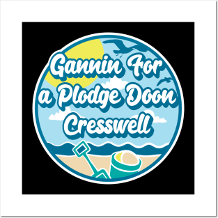 Gannin for a plodge doon Cresswell - Going for a paddle in the sea at Cresswell Posters and Art